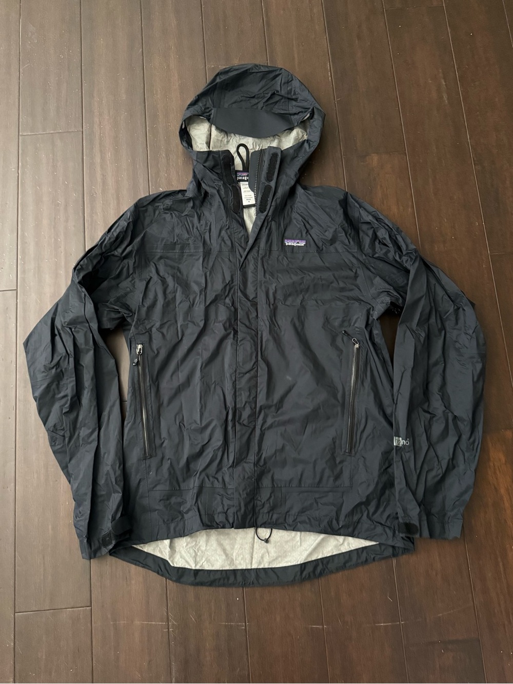 Patagonia Men’s Black Hooded Rain Shell Jacket